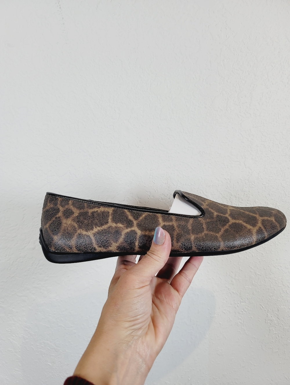 NWT HARMONEY 783 GIRAFFE PRINT SUEDE LOAFER, SIZE 10.5